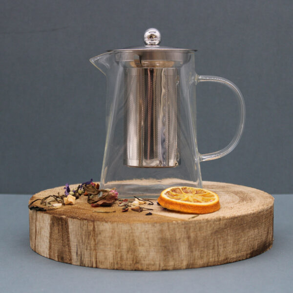 Large Tower Shape Glass Infuser Teapot - Image 3