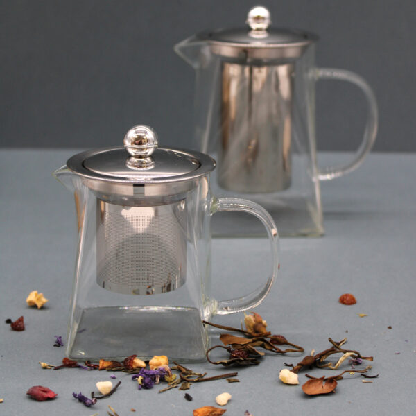 Large Tower Shape Glass Infuser Teapot - Image 4