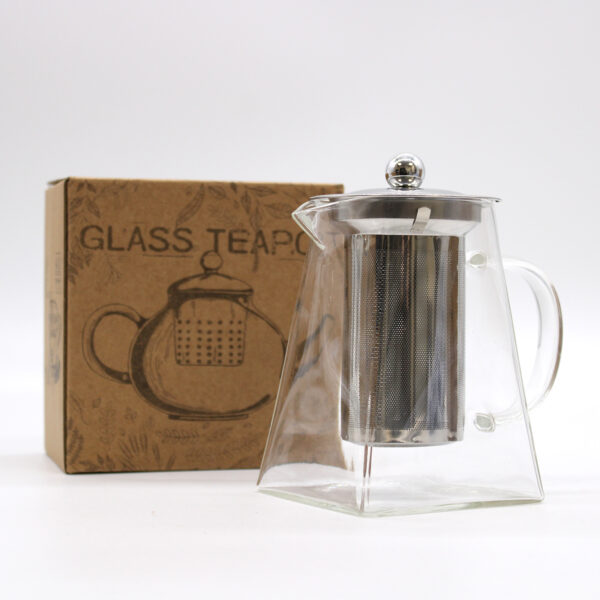 Large Tower Shape Glass Infuser Teapot