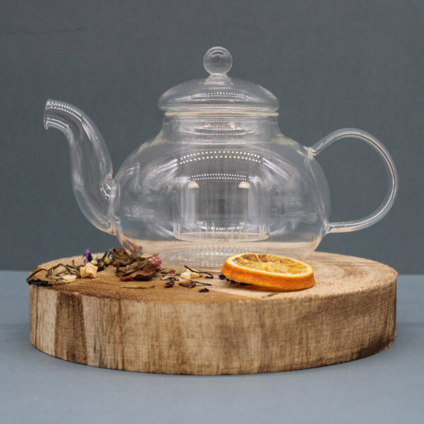 Large Round Pearl Glass Infuser Teapot - Image 3