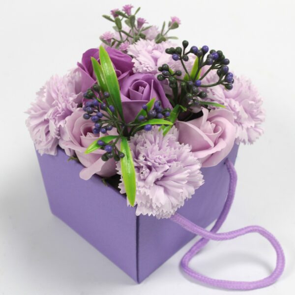 Lavender Rose & Carnation Soap Flower Bouquet - Image 2