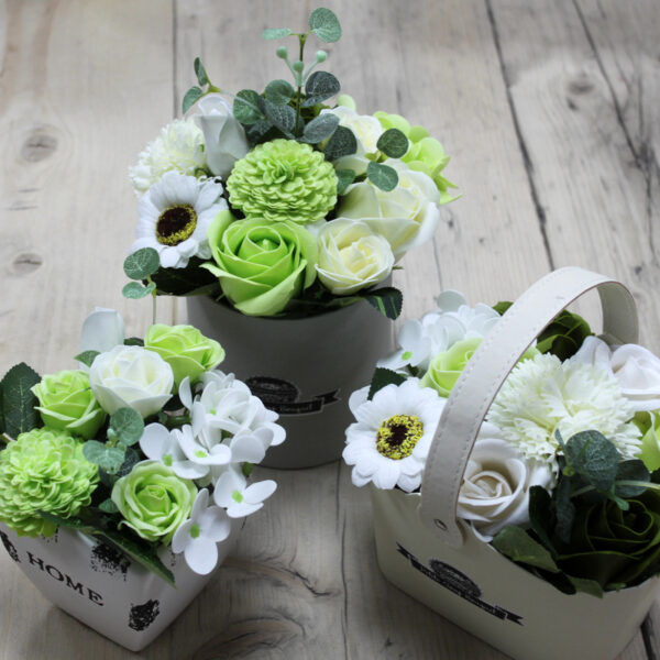 Pastel Green Bouquet Petite Basket - Image 2