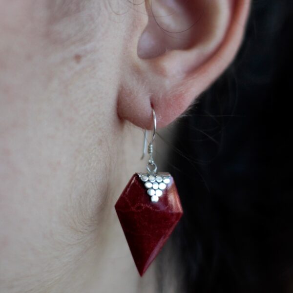 Coral Grapes Silver Earrings - Image 4