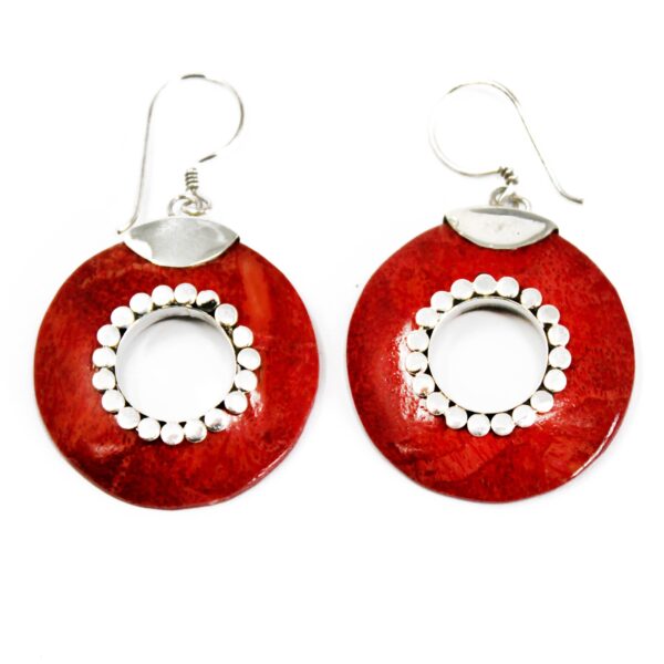 Coral Donuts Silver Earrings - Image 3