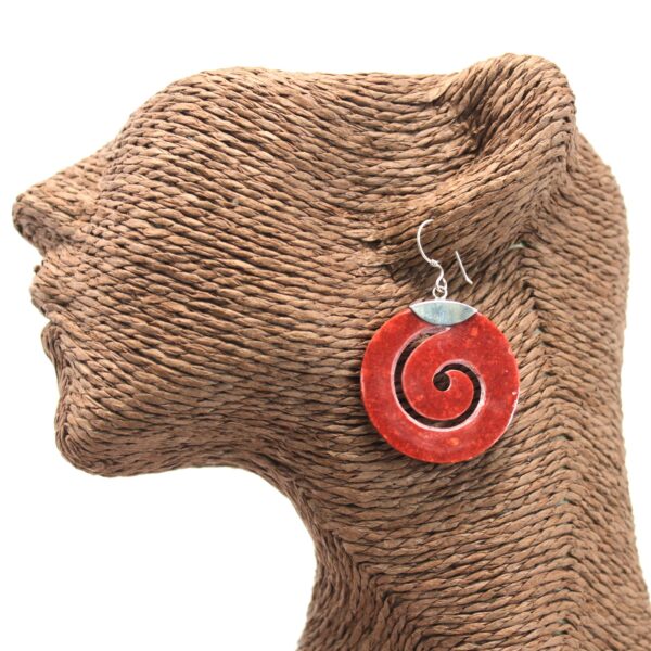 Coral Scroll Design Silver Earrings