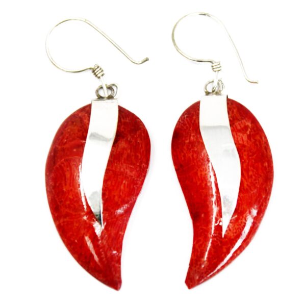 Coral Mangos Silver Earrings - Image 3