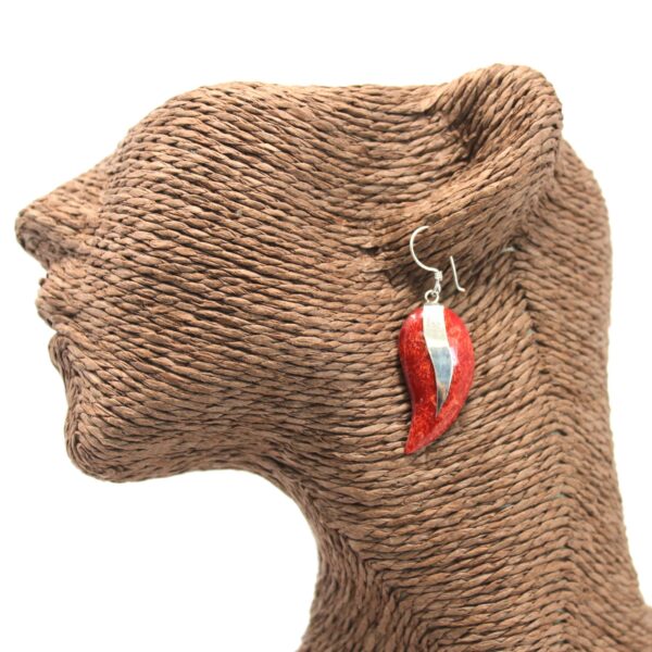 Coral Mangos Silver Earrings