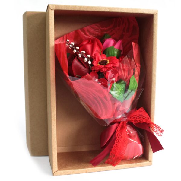 Red Boxed Soap Flower Bouquet