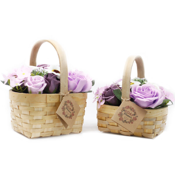 Large Lilac Bouquet in Wicker Basket - Image 2