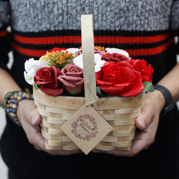 Large Lilac Bouquet in Wicker Basket - Image 3