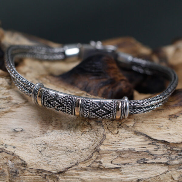 Unisex Single Chain Silver & Gold Bracelet