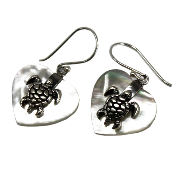 Sea Turtle Shell & Silver Earrings