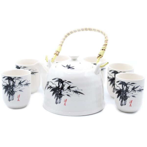 White Stone Oriental Teapot Set