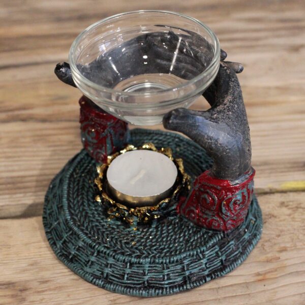 Antique Buddha Offering Hands Oil Burner - Image 2