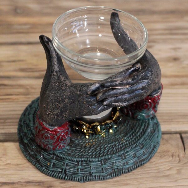 Antique Buddha Offering Hands Oil Burner