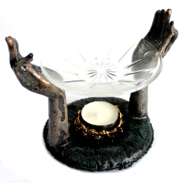 Antique Buddha Om Hands Oil Burner - Image 3
