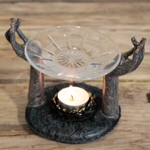 Antique Buddha Om Hands Oil Burner