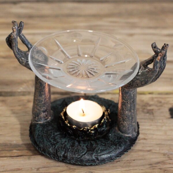 Antique Buddha Om Hands Oil Burner