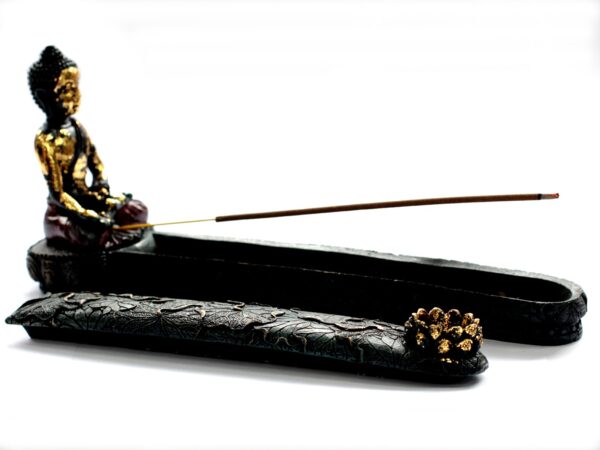 Antique Buddha Incense Burner & Box - Image 4