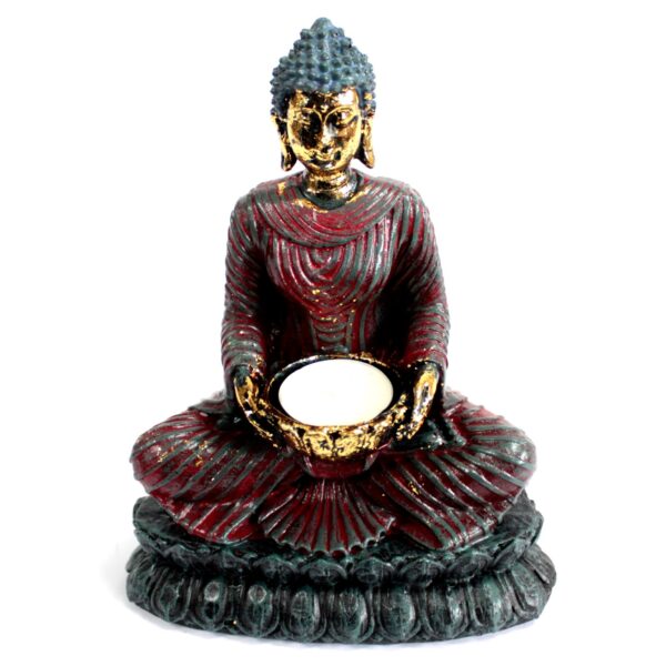 Antique Buddha Devotee Candle Holder - Image 2