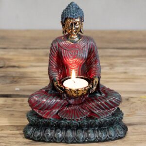 Antique Buddha Devotee Candle Holder