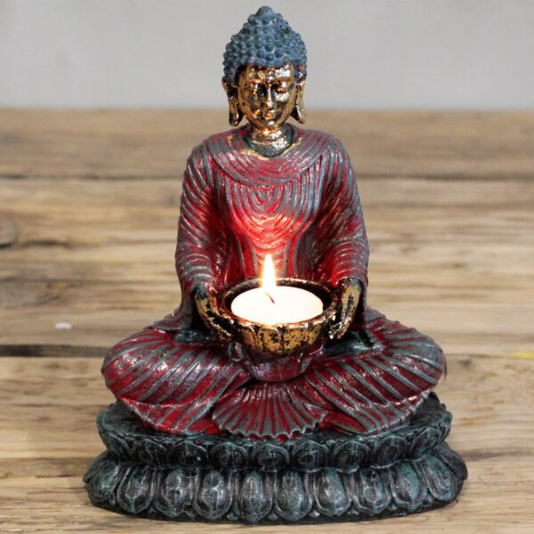 Antique Buddha Devotee Candle Holder
