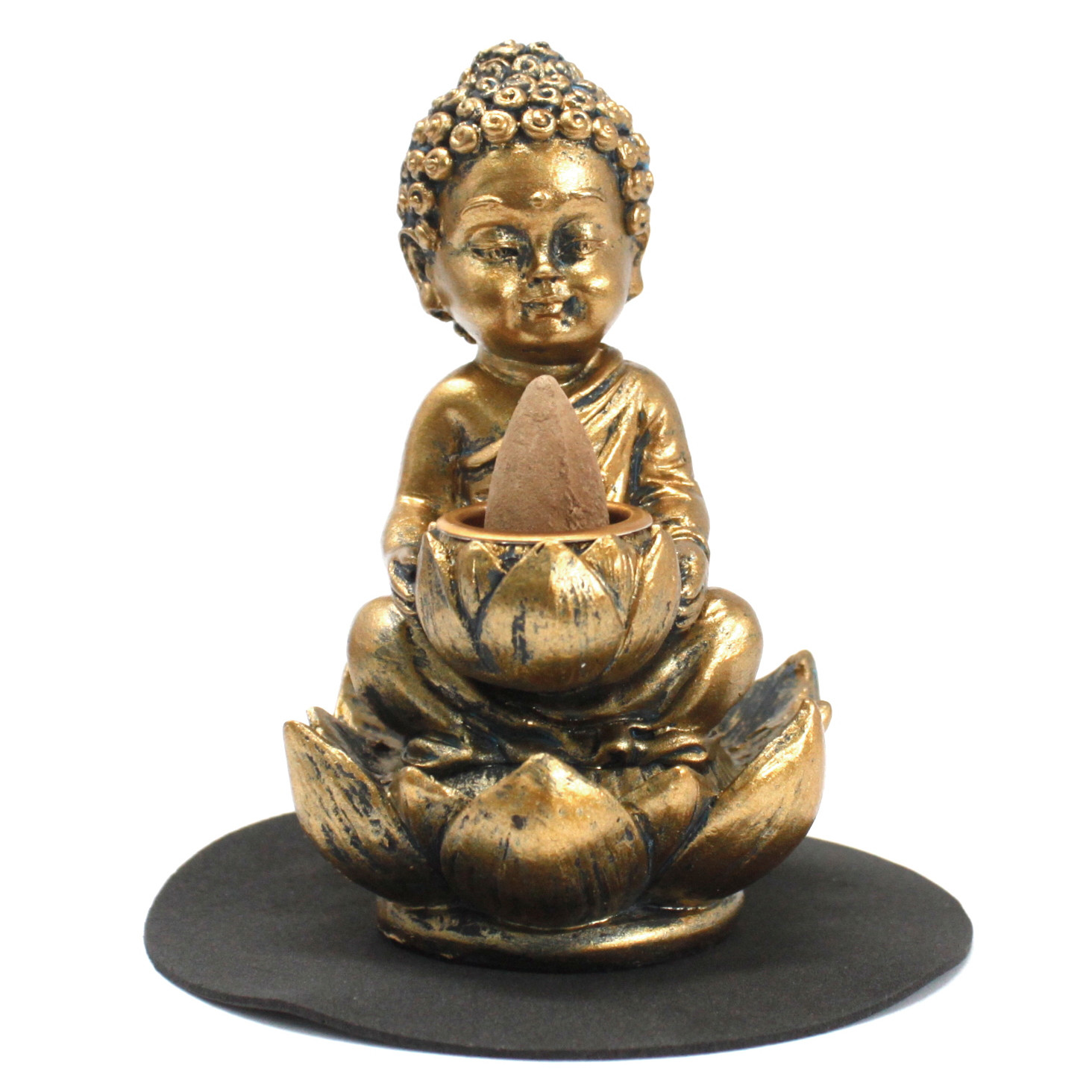 Resin Buddha and Lotus Backflow Incense Burner - Image 3