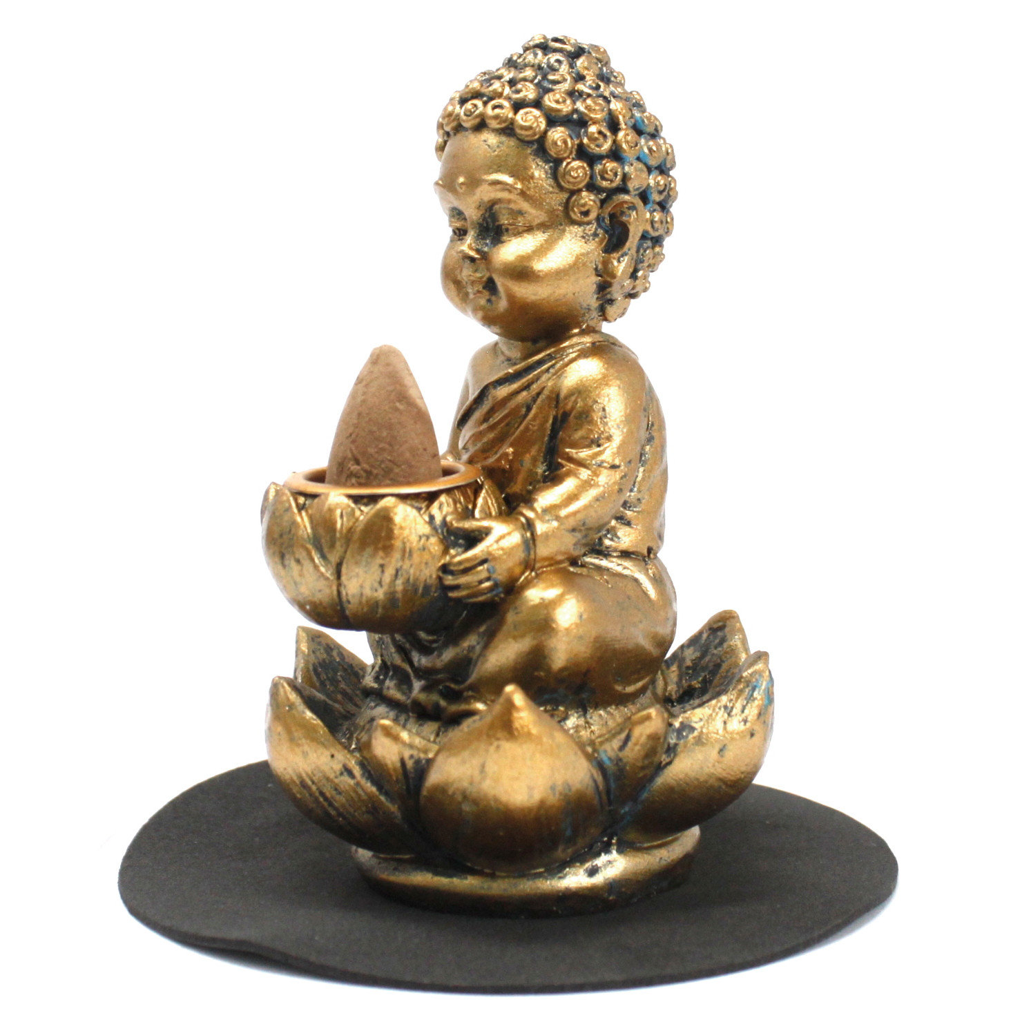 Resin Buddha and Lotus Backflow Incense Burner - Image 4