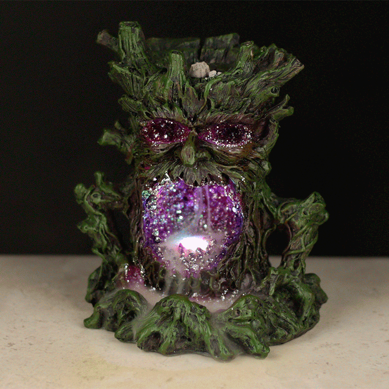 LED Crystal Green Man Backflow Incense Burner - Image 4