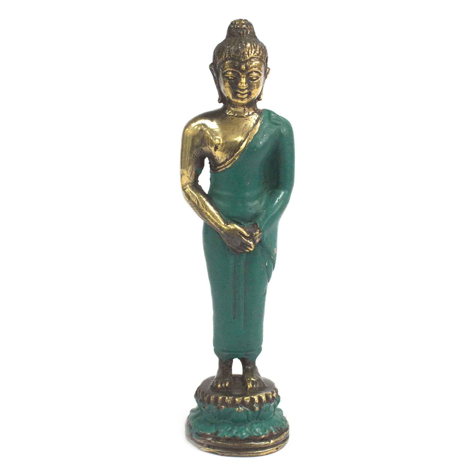 Medium Standing Brass Buddha - Image 2