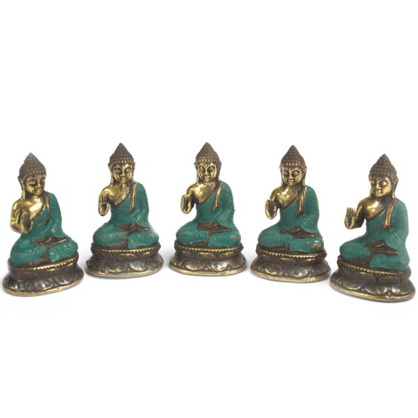 Mini Hand Up Sitting Brass Buddha - Image 2