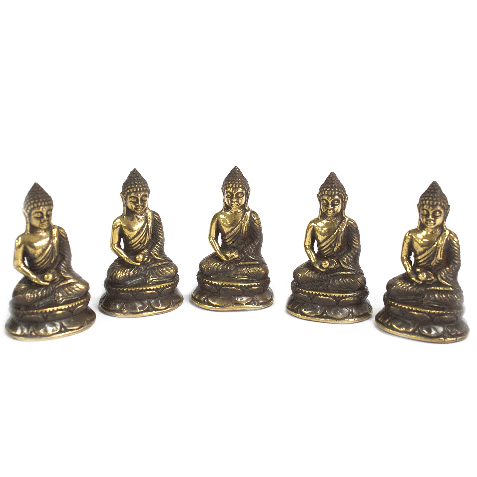 Mini Meditating Sitting Brass Buddha - Image 2