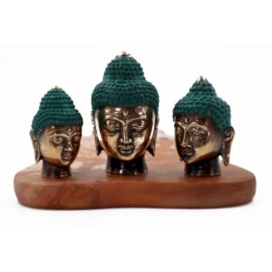 Set of 3 Brass Buddha Heads