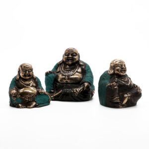Set of 3 Brass Happy Buddhas