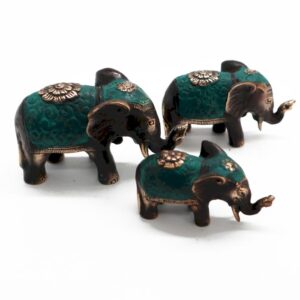 Set of 3 Brass Lucky Elephants
