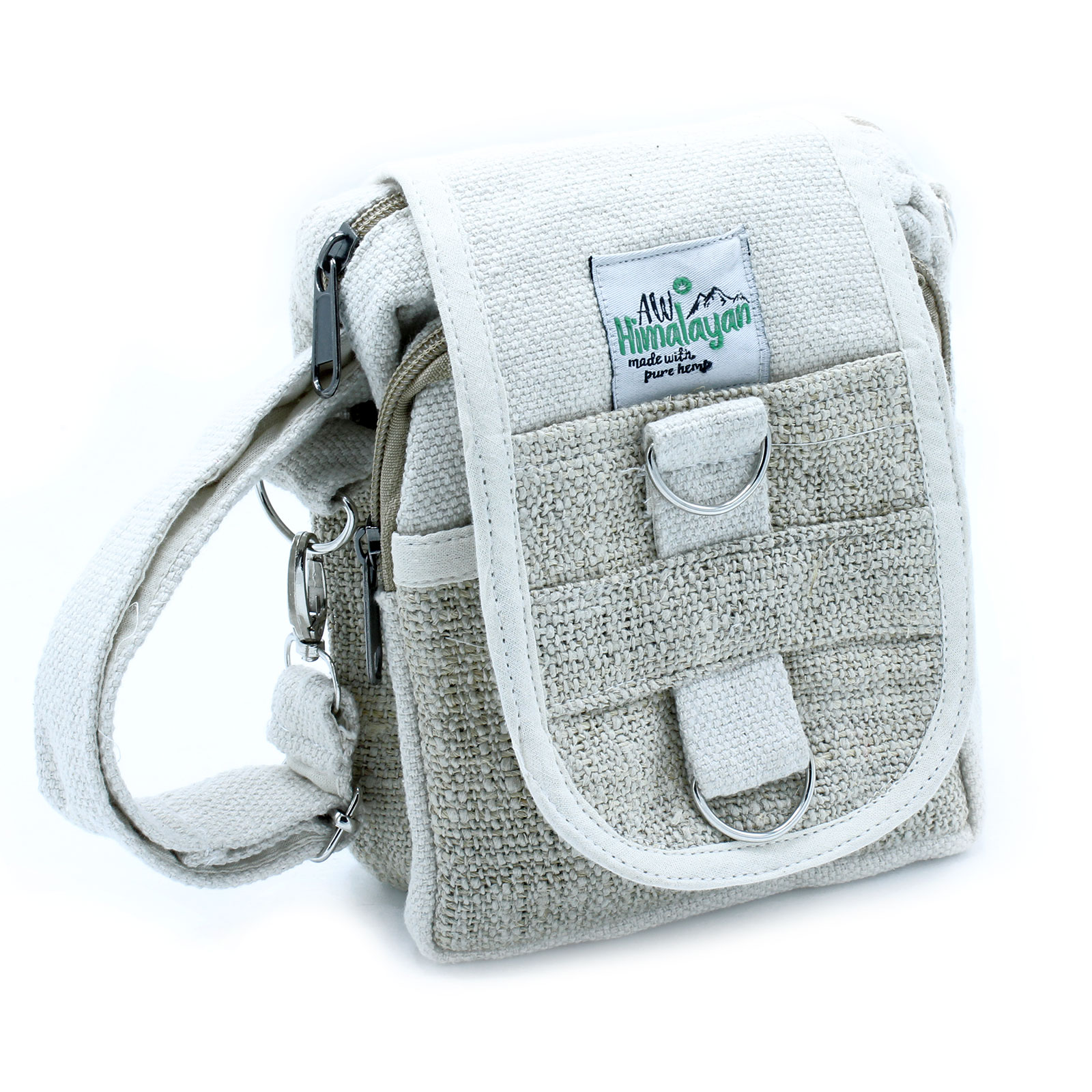 Natural Hemp & Cotton Cross-body Travel Bag