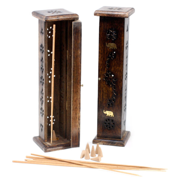 Brass Inlay Square Incense Tower - Image 4