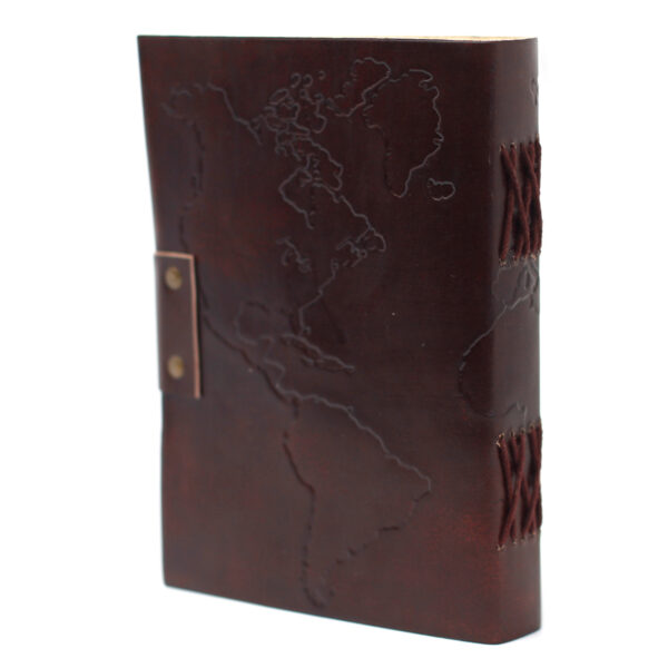 Leather World Map & Stitching Notebook - Image 4