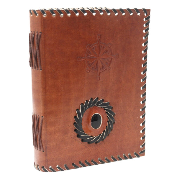 Black Onyx & Compass Leather Notebook - Image 2