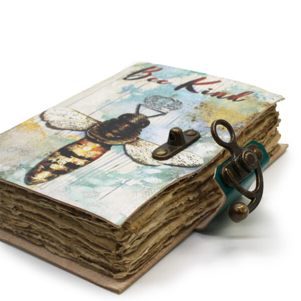 "Bee Kind" Deckle-edge Leather Notebook - Image 2