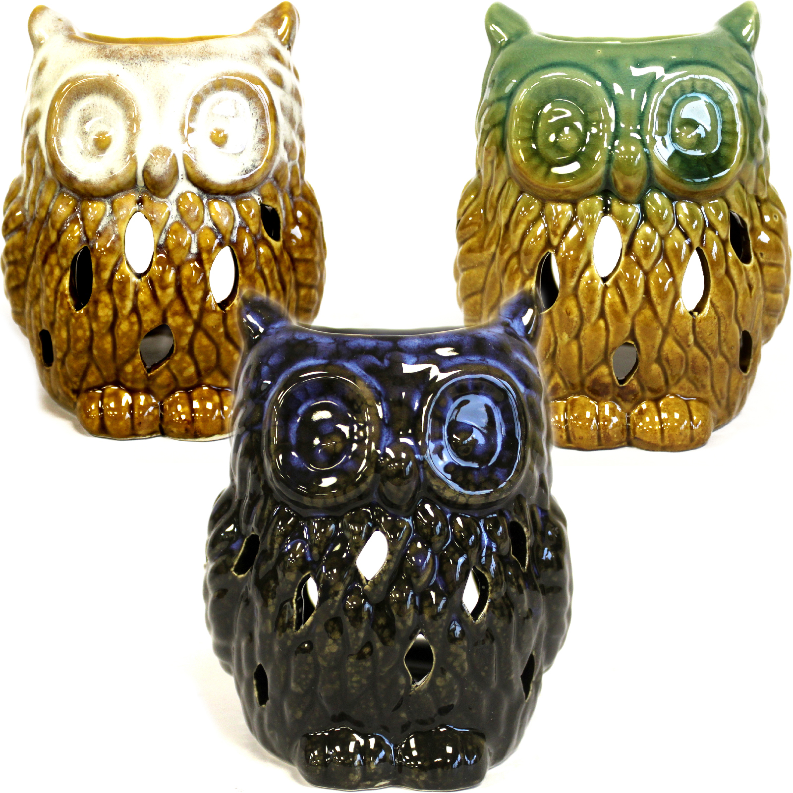 Owl Design Classic Rustic Oil Burners (assorted)