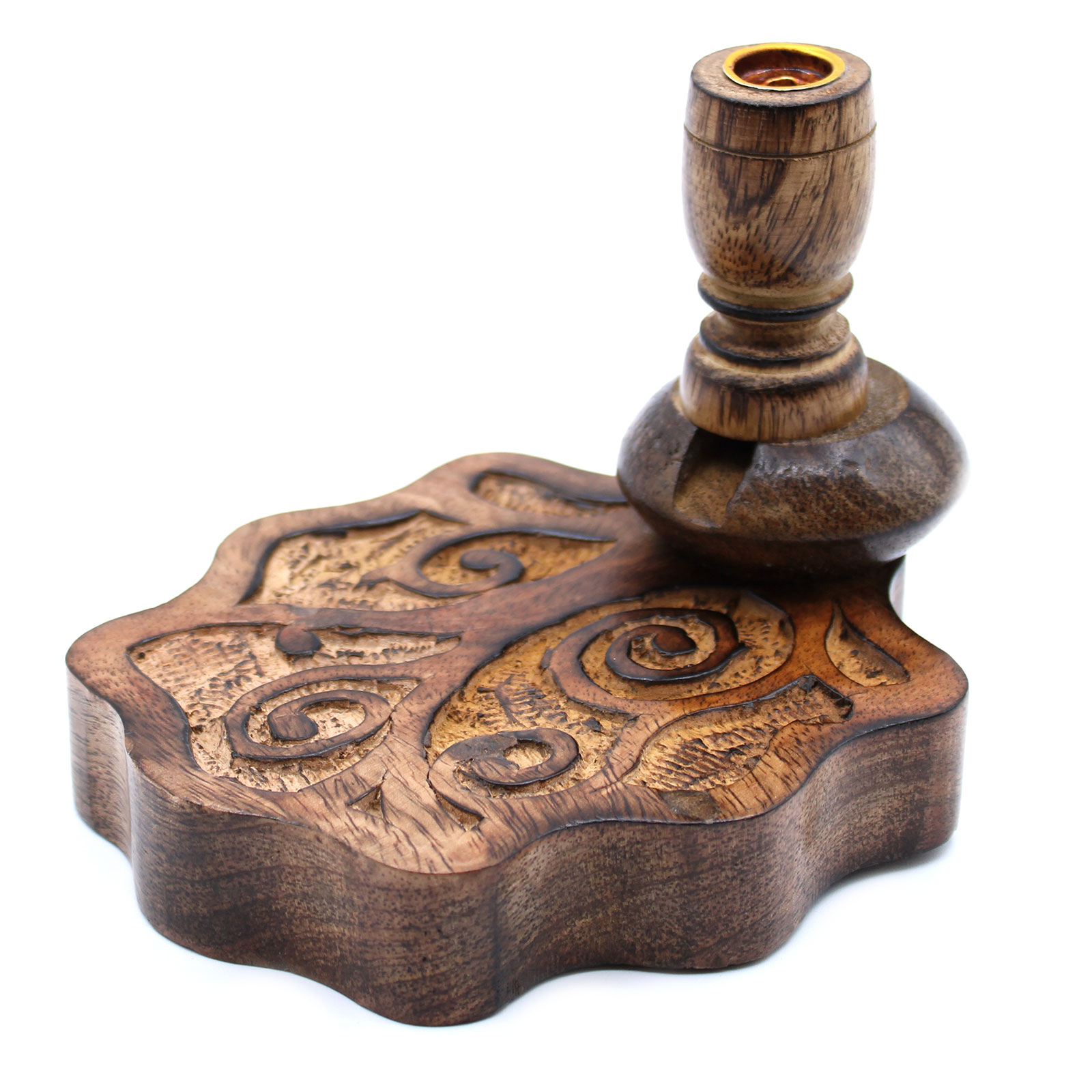 Tree of Life Mango Wood Backflow Incense Burners