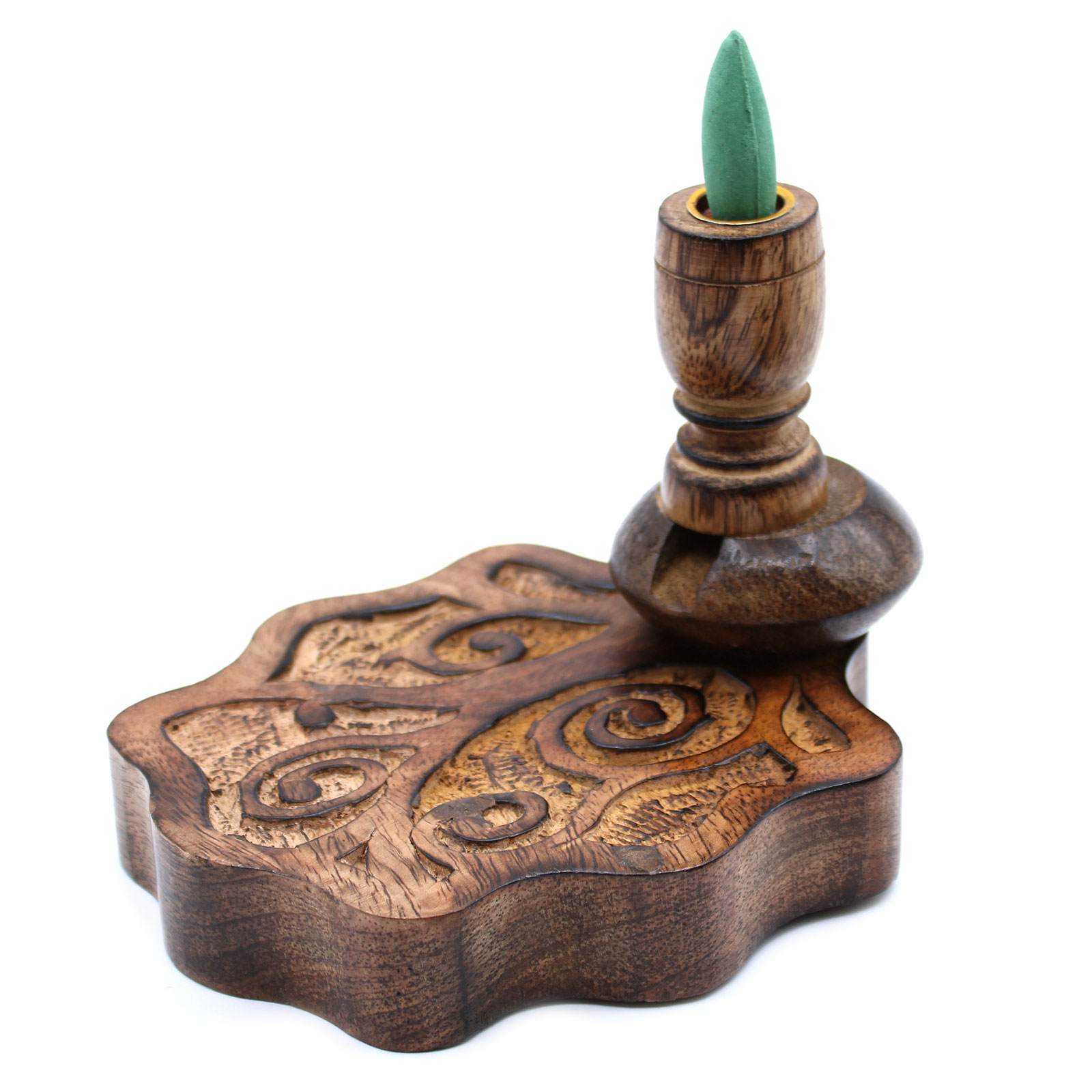 Tree of Life Mango Wood Backflow Incense Burners - Image 4