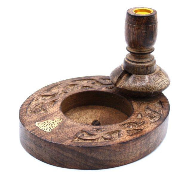 Brass Buddha Mango Wood Backflow Incense Burners