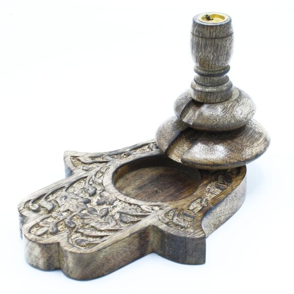 Hamsa Mango Wood Backflow Incense Burners - Image 7