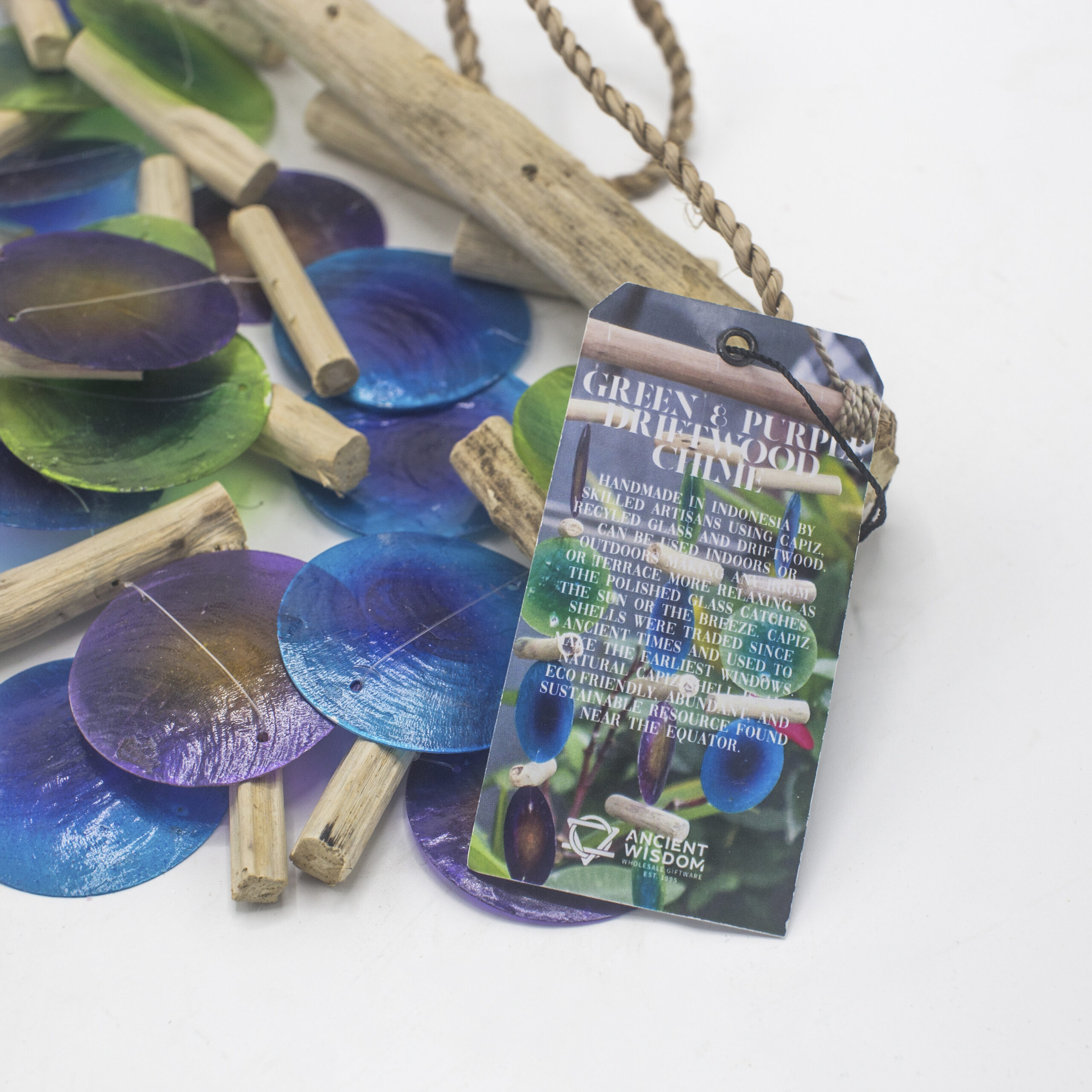 Green & Purple Driftwood Chime - Image 3