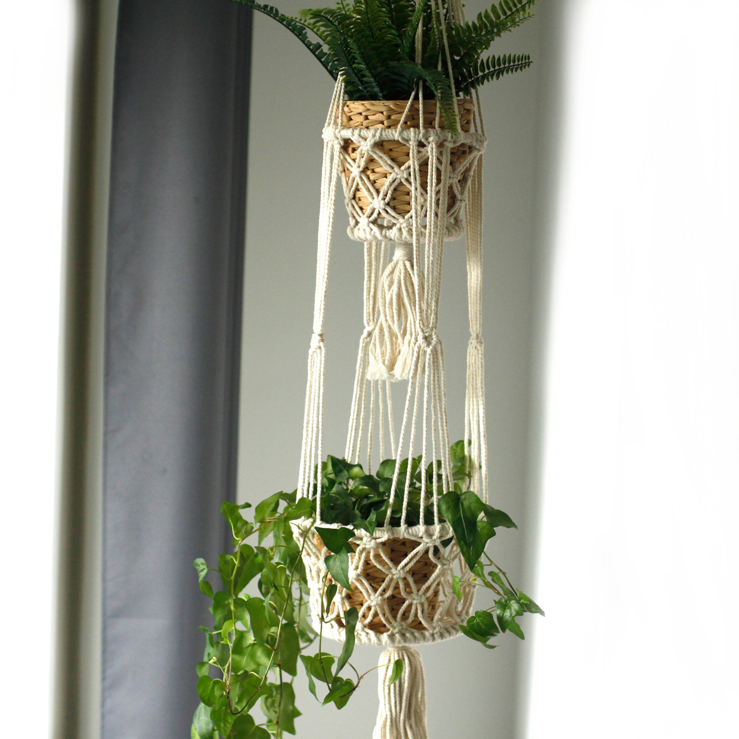 Double Macramé Pot Holder - Image 3