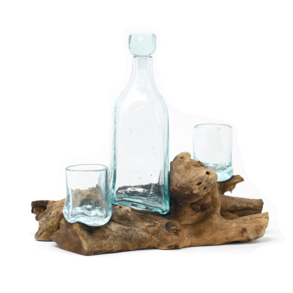 Glass Whisky Set on Wood - Image 2
