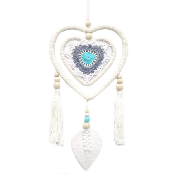 Medium Blue Heart in Heart Dream Catcher - Image 2