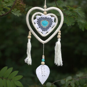 Medium Blue Heart in Heart Dream Catcher